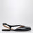 Sandali Slingback Tabi nere in pelle spazzolata