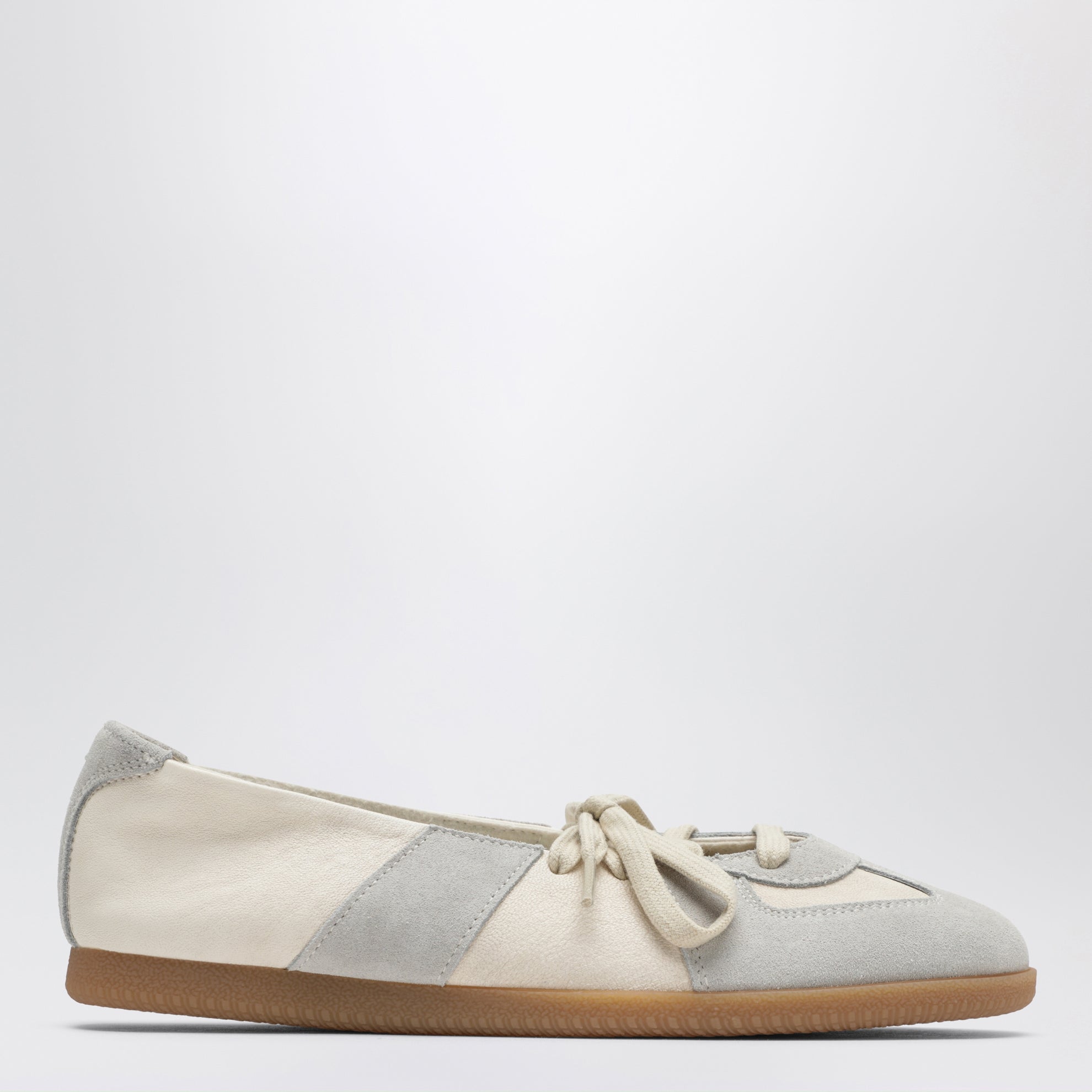 Replica Ballet lace-up flats in nappa, bleached sand