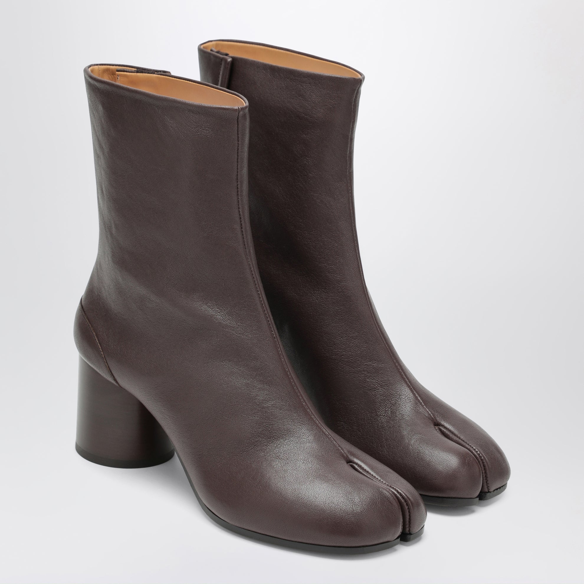 Mocha brown Tabi ankle boots