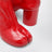 Red patent leather Tabi ankle boots
