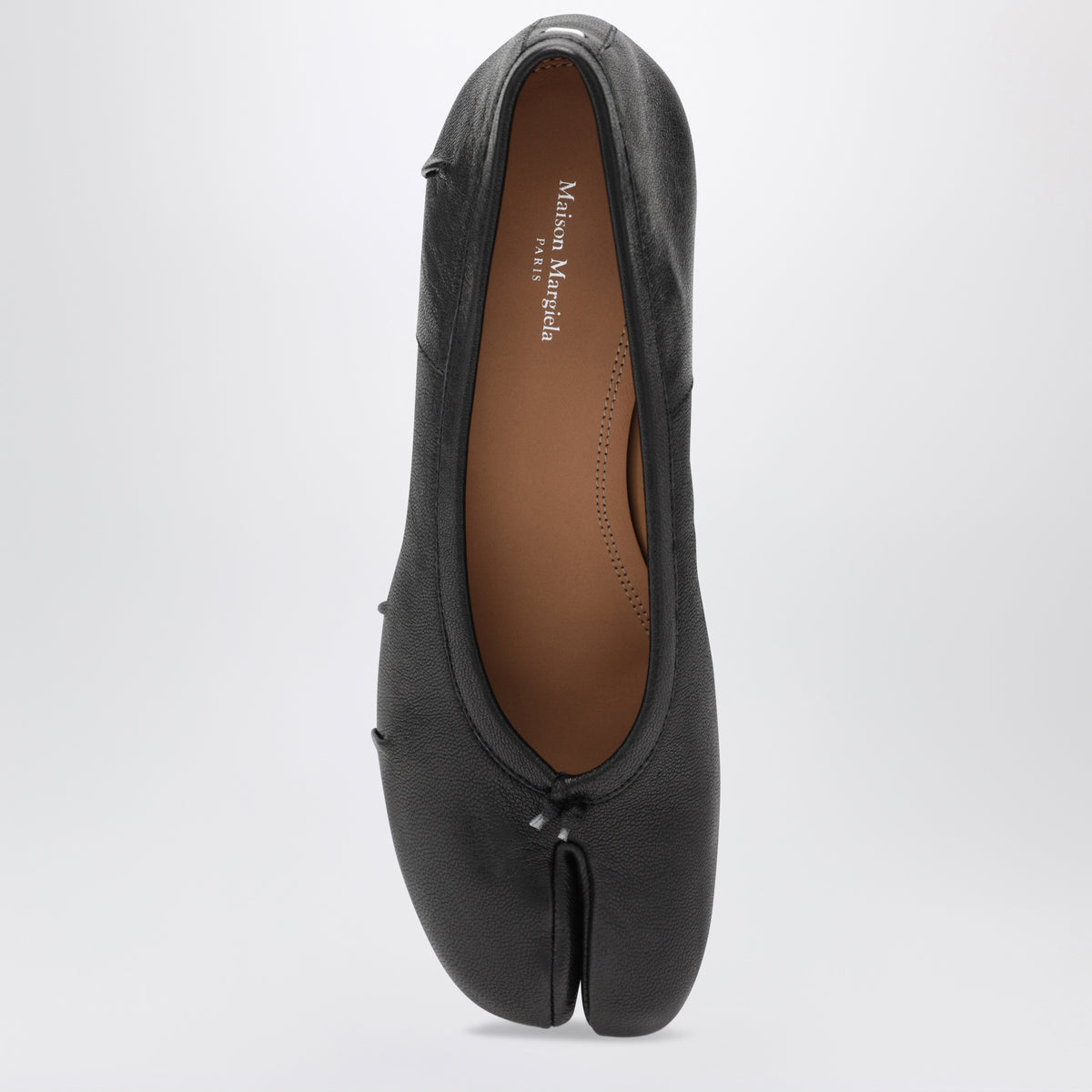 Tabi-Ballerinas in Schwarz aus Nappaleder