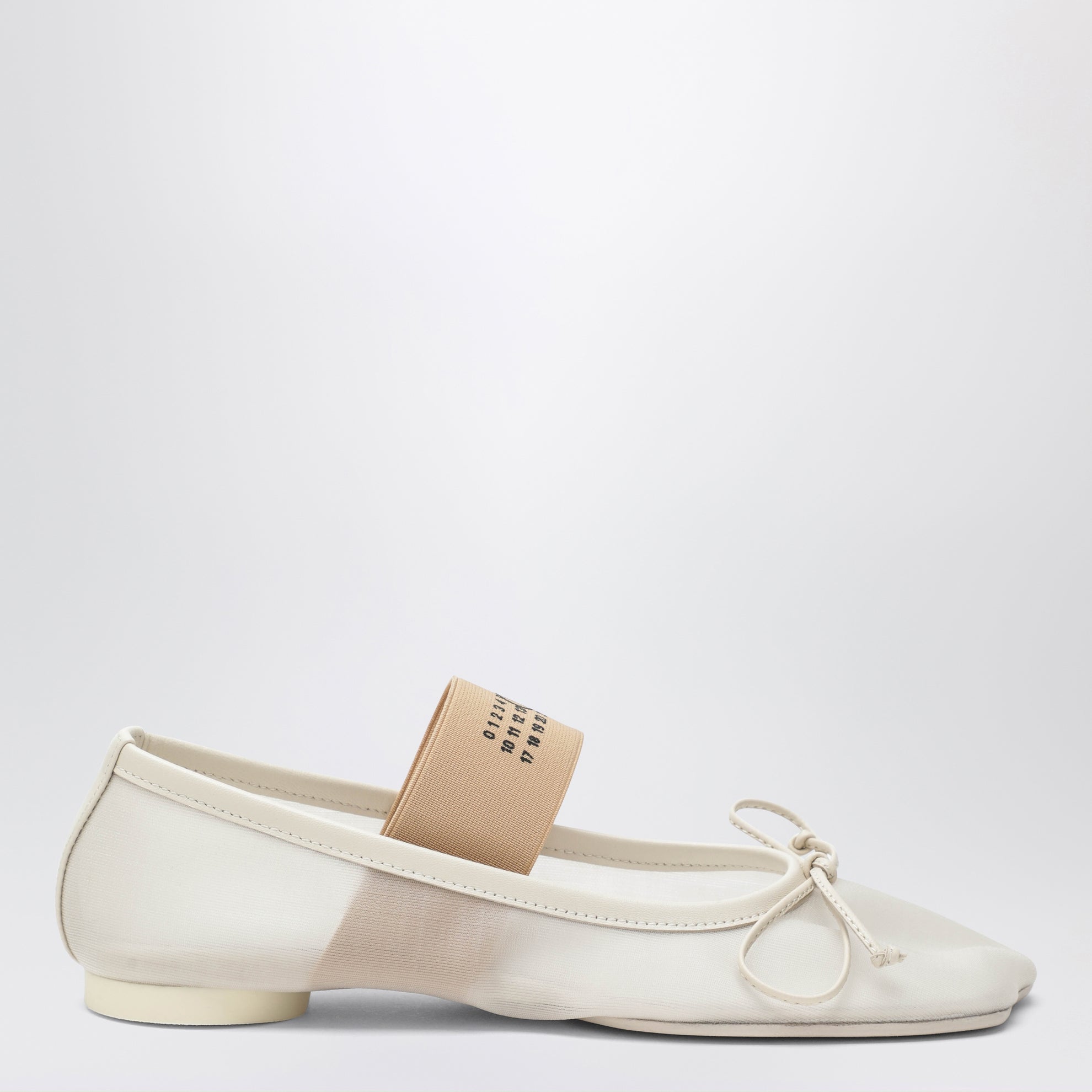 Ballerine Numeric Anatomic in nylon e pelle bianche sabbia