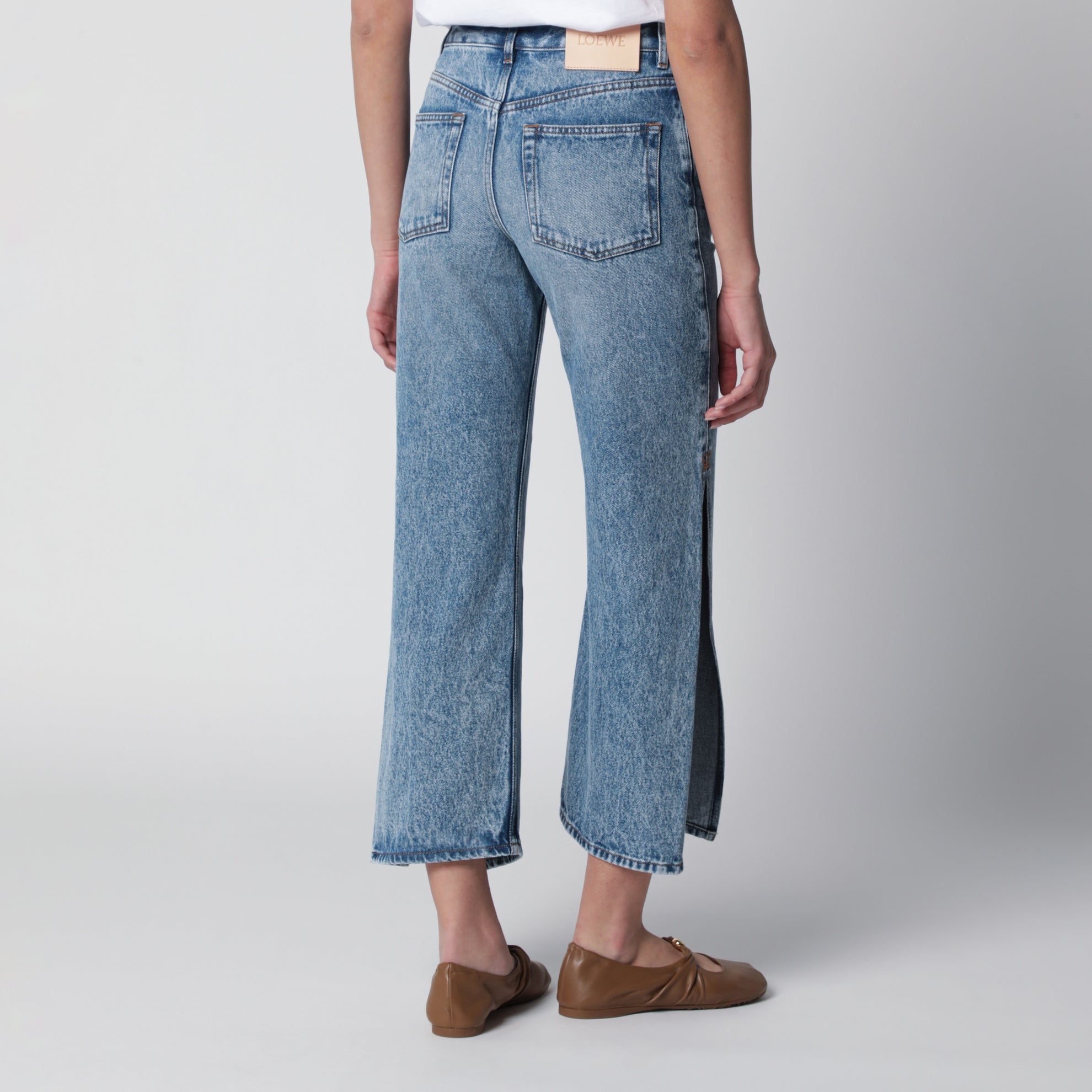 Jeans svasati crop blu medio