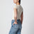 Light beige slim-fit cotton jersey T-shirt