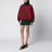 Mini abito rosso/verde bosco in maglia jacquard di lana