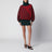 Mini abito rosso/verde bosco in maglia jacquard di lana
