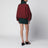 Mini abito rosso/verde bosco in maglia jacquard di lana