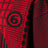Mini abito rosso/verde bosco in maglia jacquard di lana