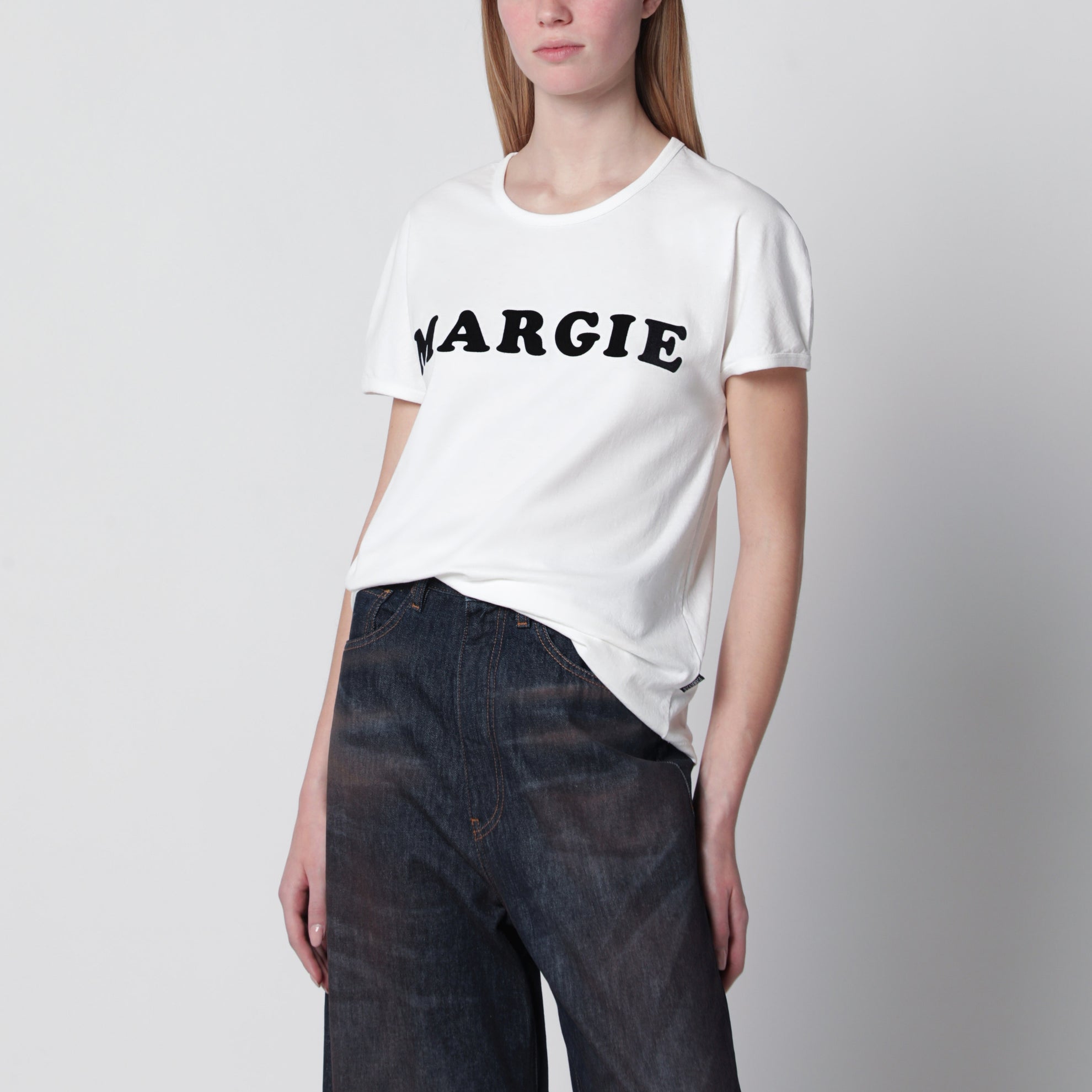 T-Shirt aus Vintage-Baumwolljersey in Weiß