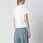 Off-white cotton jersey T-shirt with numeric embroidery