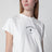 Off-white cotton jersey T-shirt with numeric embroidery