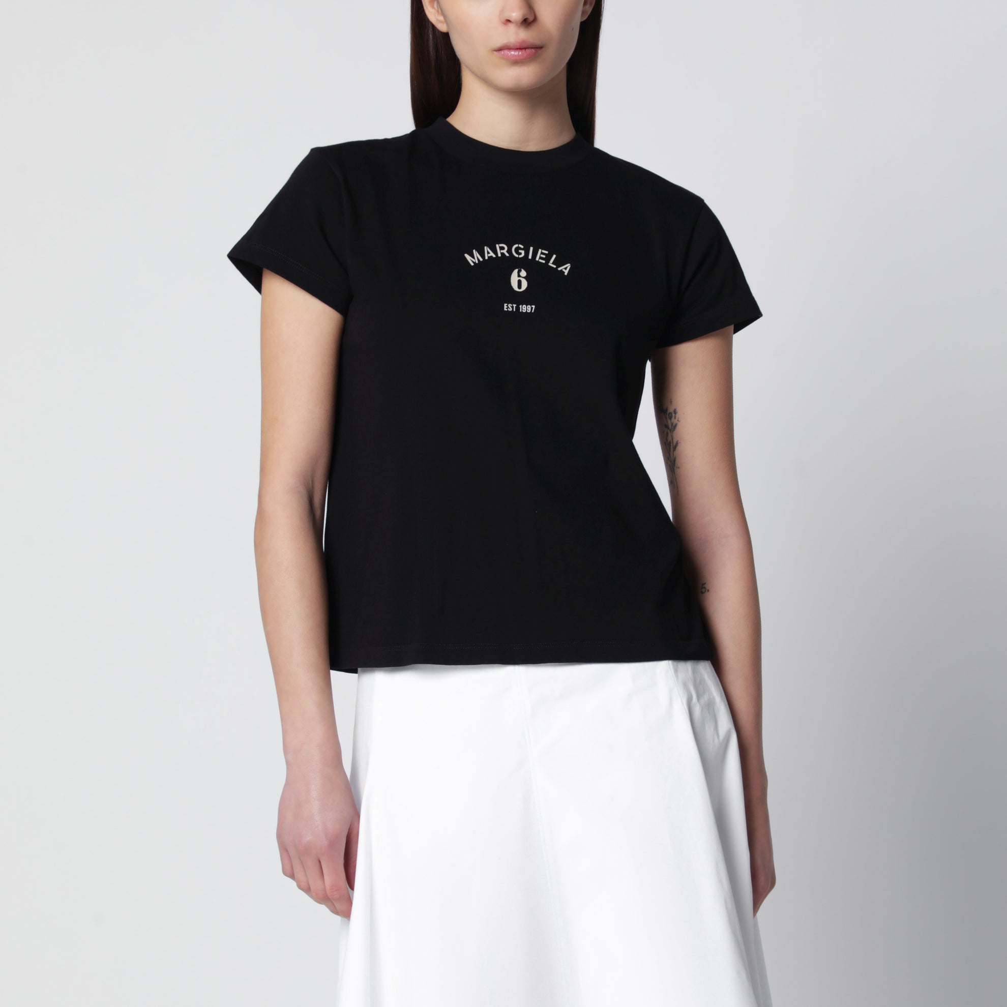 Black T-shirt with logo print