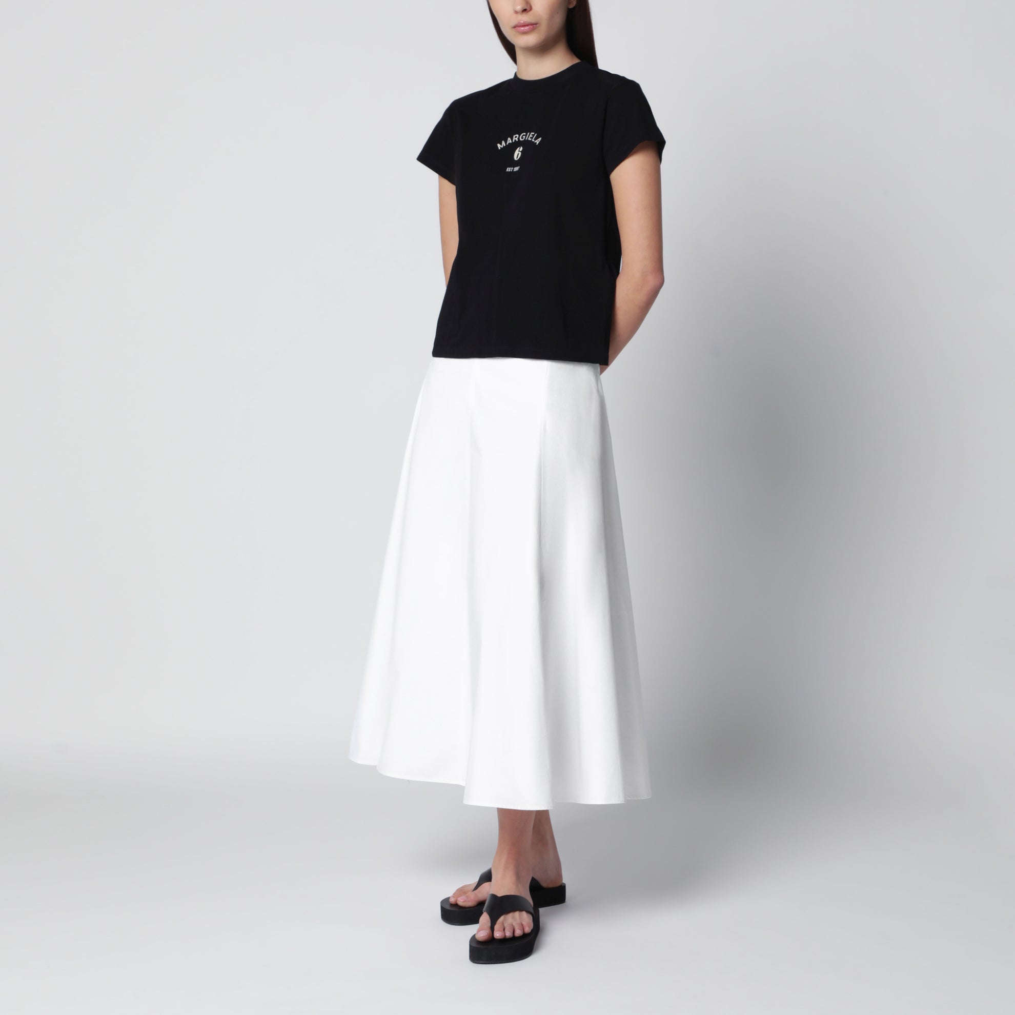 Black T-shirt with logo print