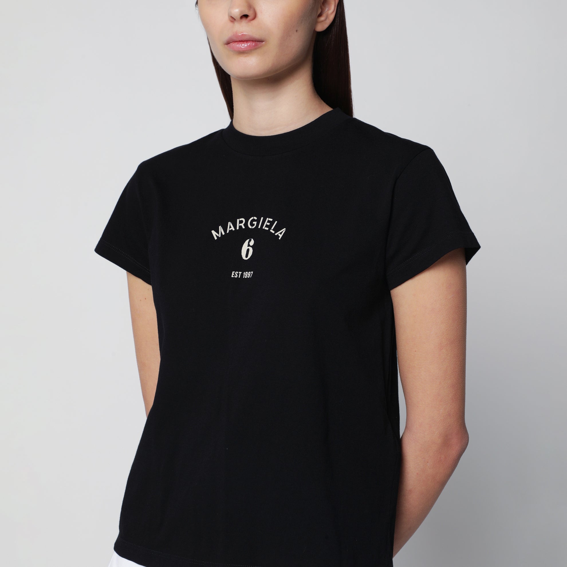 Black T-shirt with logo print