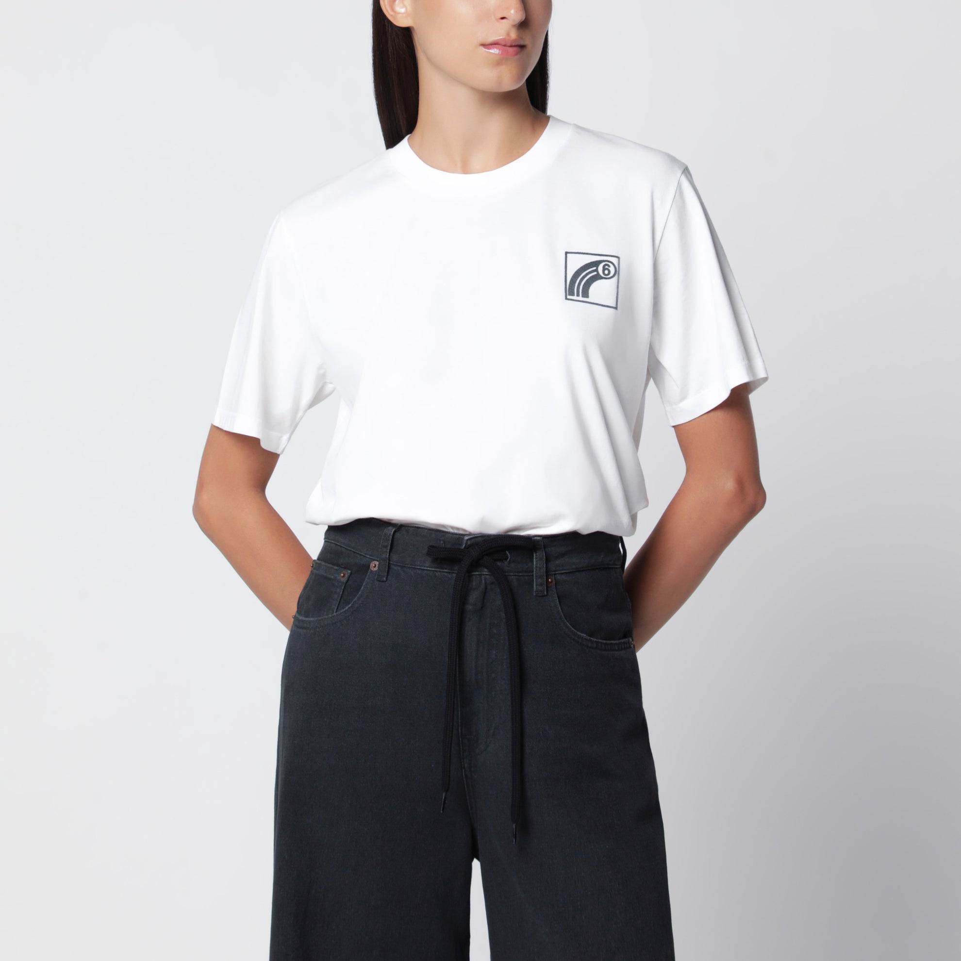 T-shirt blanc en jersey de coton