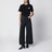 T-shirt nera in jersey di cotone