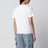 T-shirt blanc en jersey de coton avec détail effet déchiré