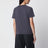 T-shirt blu notte in jersey di cotone con dettaglio strappato