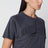 T-shirt blu notte in jersey di cotone con dettaglio strappato
