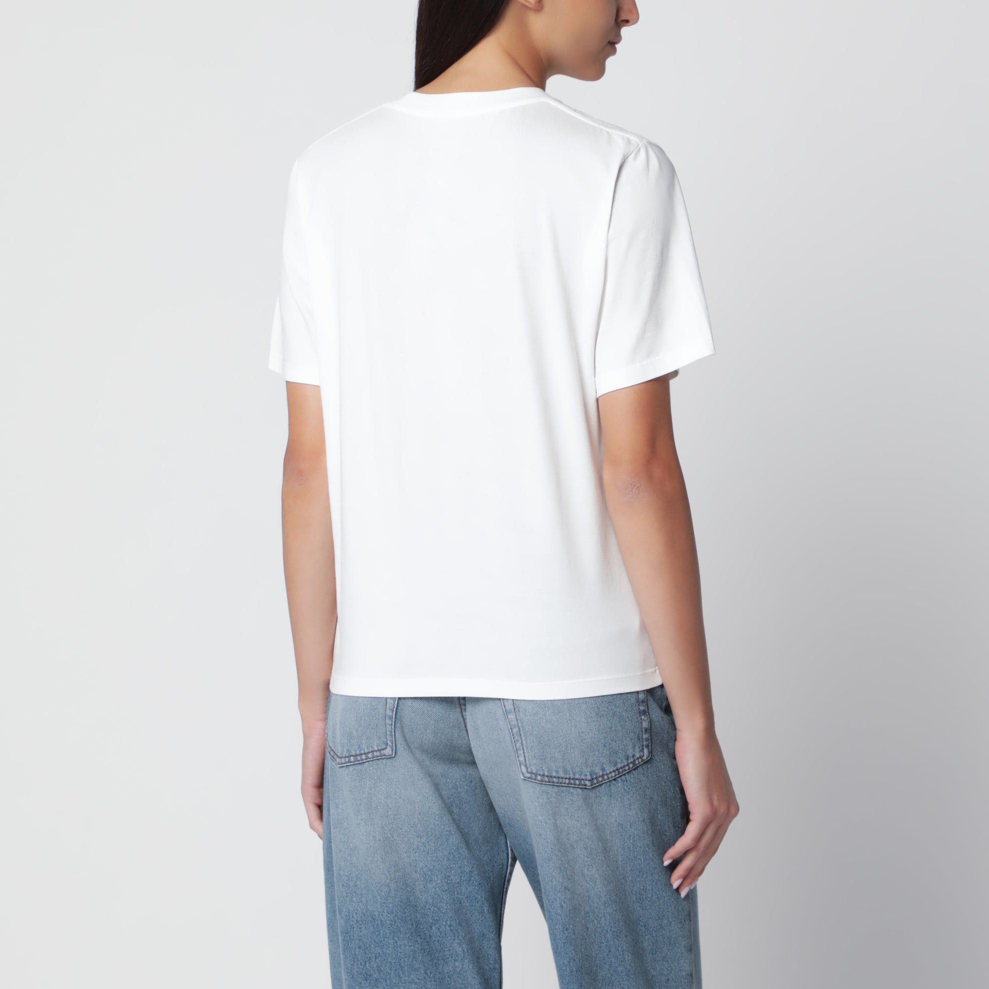 T-shirt blanc en coton avec imprimé logo