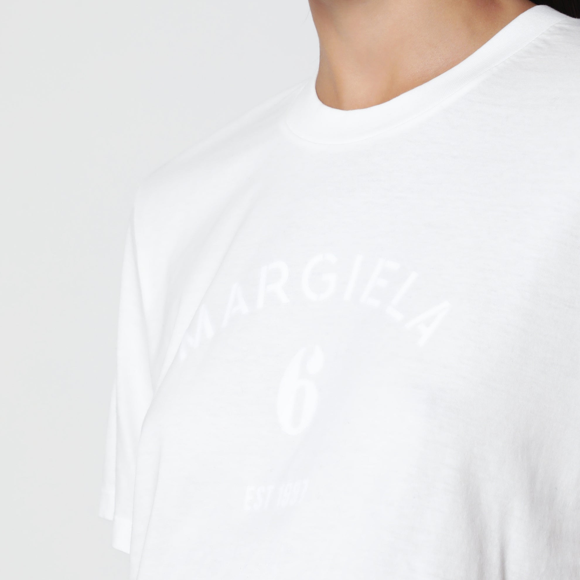 T-shirt blanc en coton avec imprimé logo