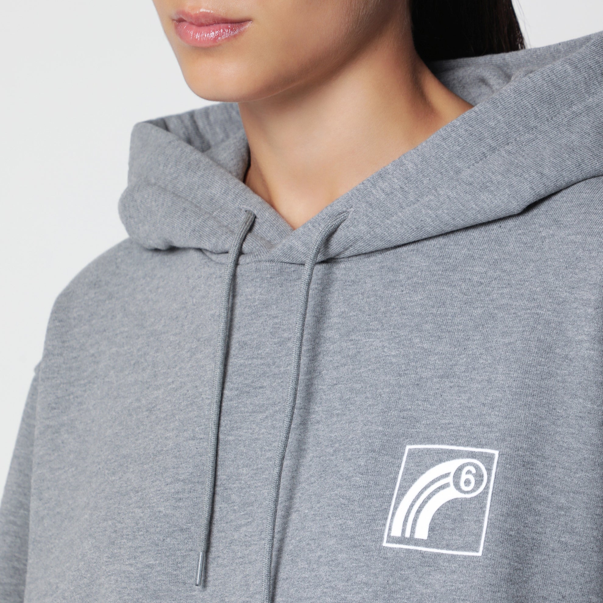 Sweat-shirt à capuche gris chiné