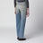 Straight-leg trompe-l'œil cotton jeans in medium blue