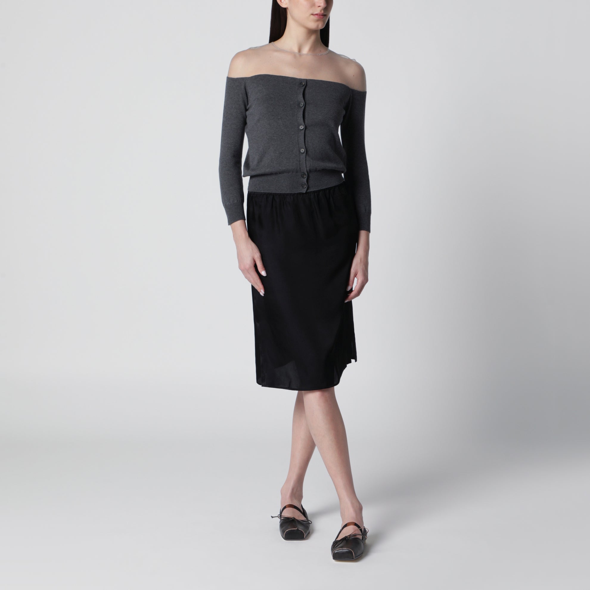 Black skirt in acetate blend