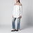 Camicia in cotone con pannelli trasparenti off white