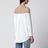 Cotton shirt with sheer panels in off-white