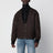 Brown wool herringbone zip jacket