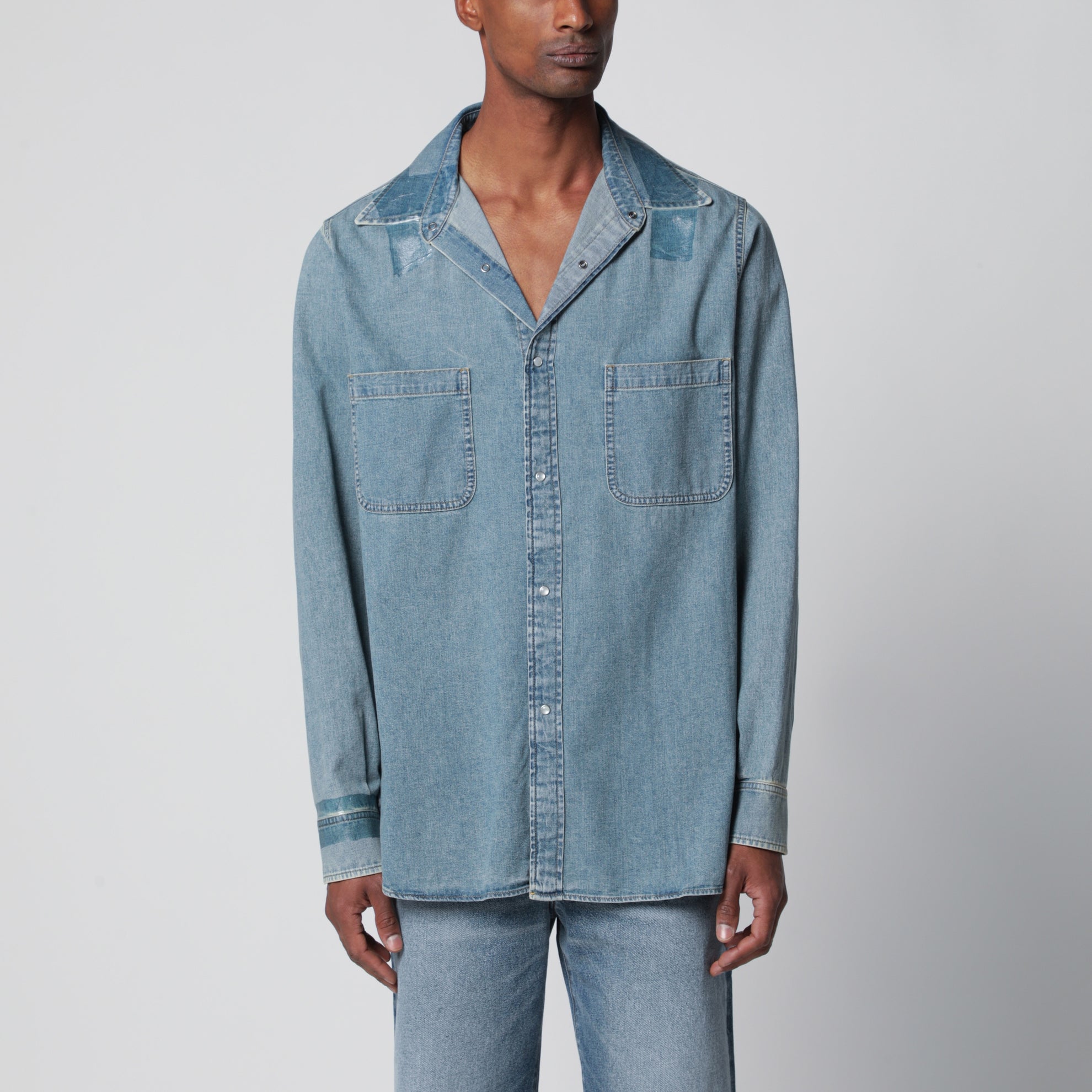 Ice blue denim shirt
