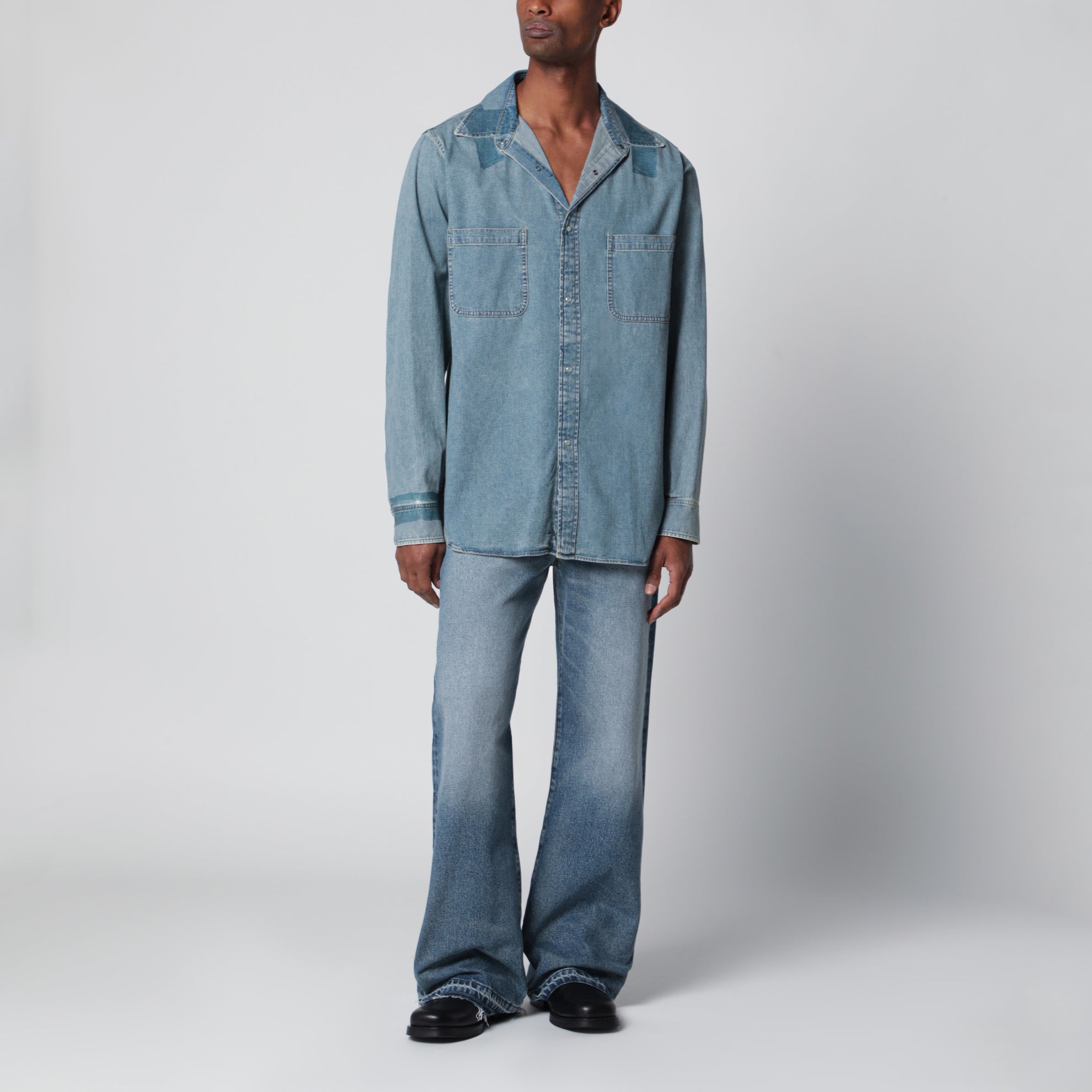 Ice blue denim shirt