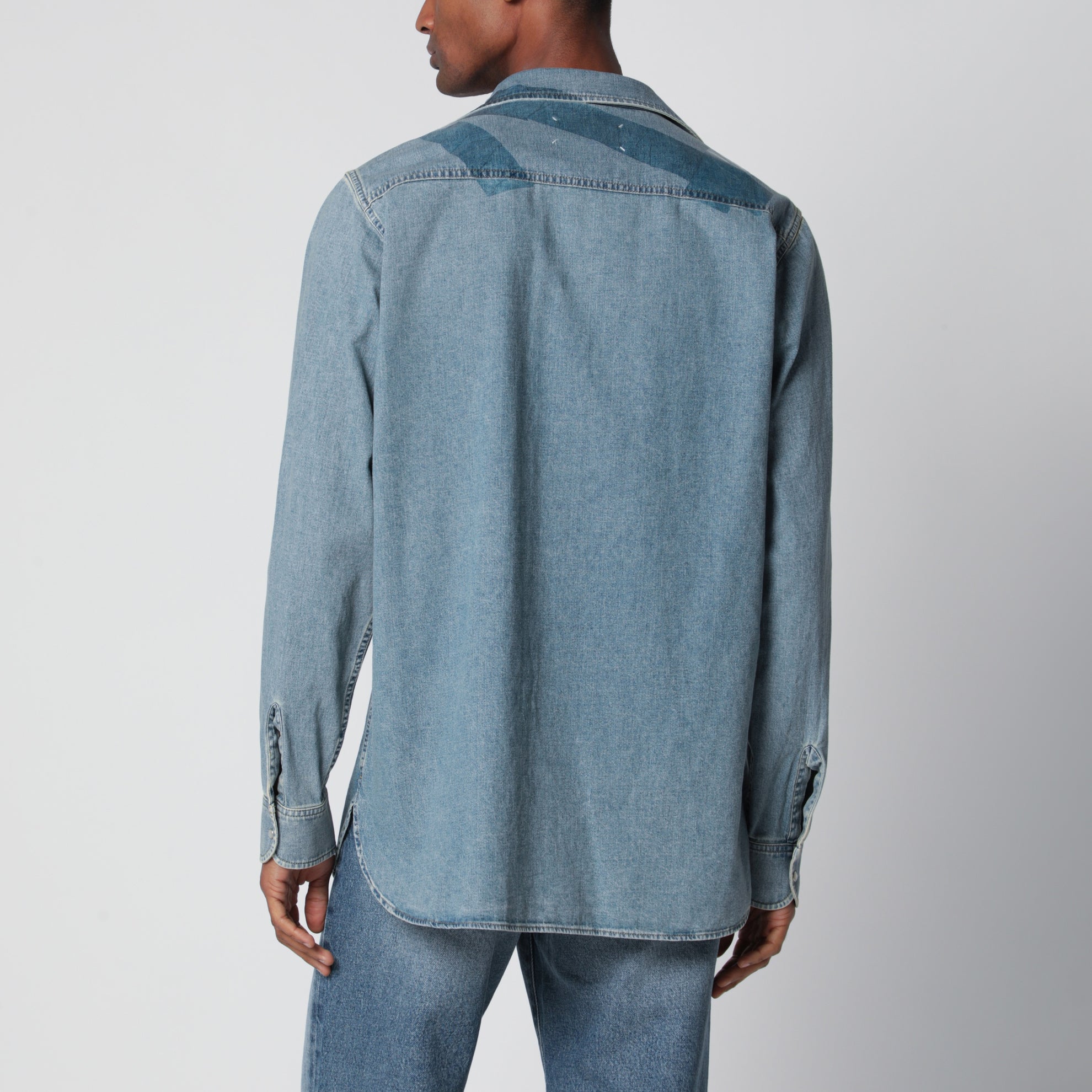Ice blue denim shirt