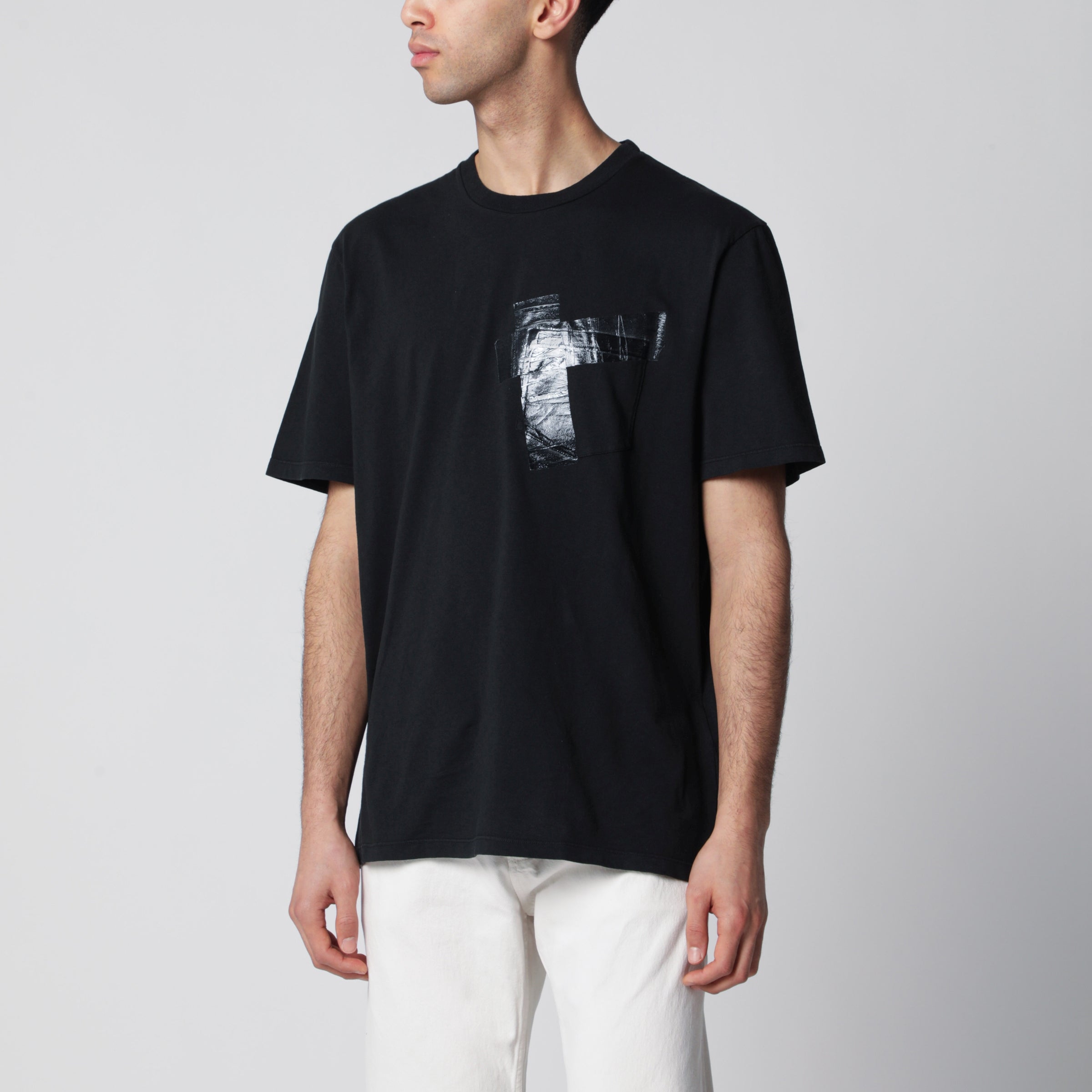 Maison Margiela Taped cotton jersey T-shirt in black | TheDoubleF