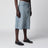 Low-crotch denim bermuda shorts in ice blue