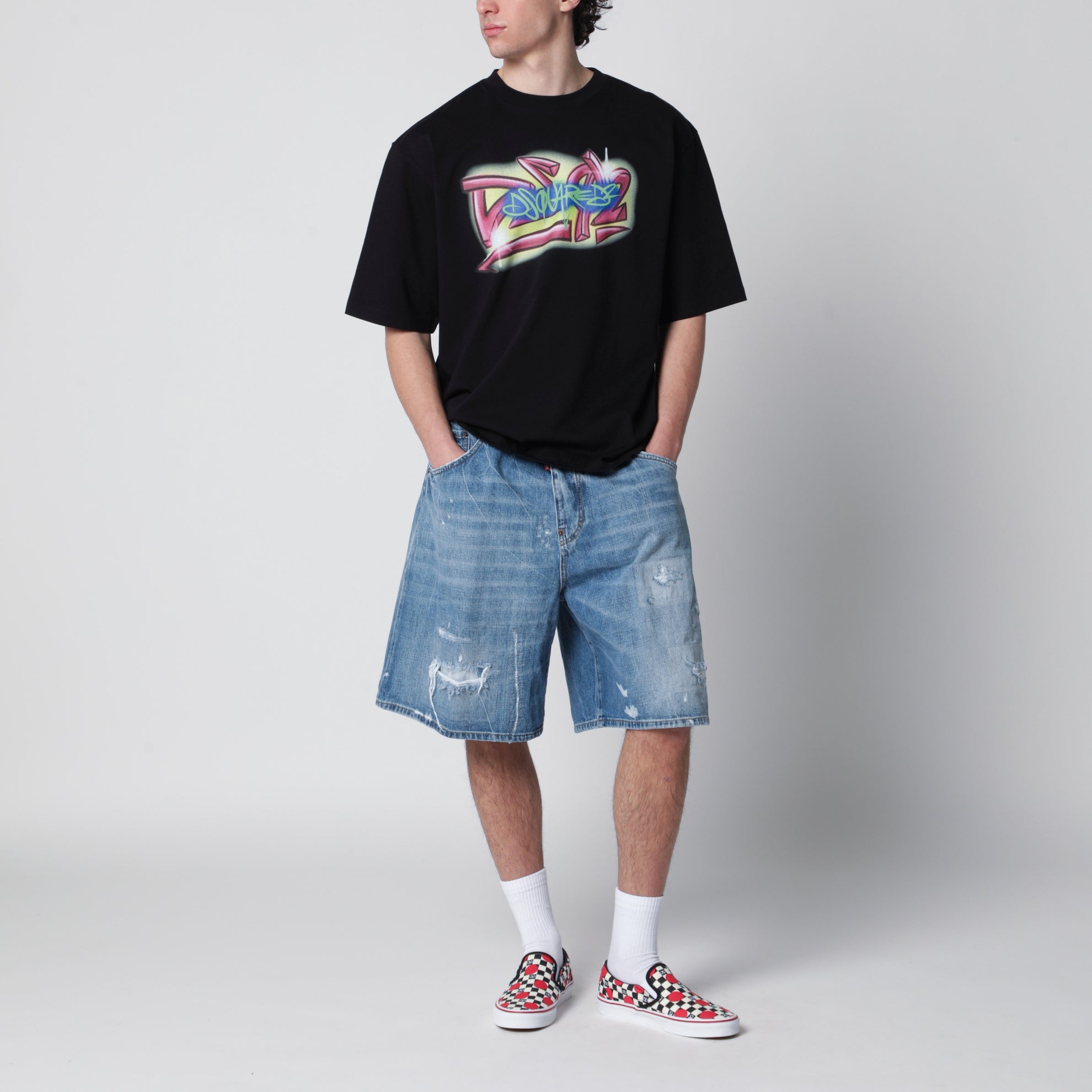 Rebel Tags loose-fit cotton T-shirt in black