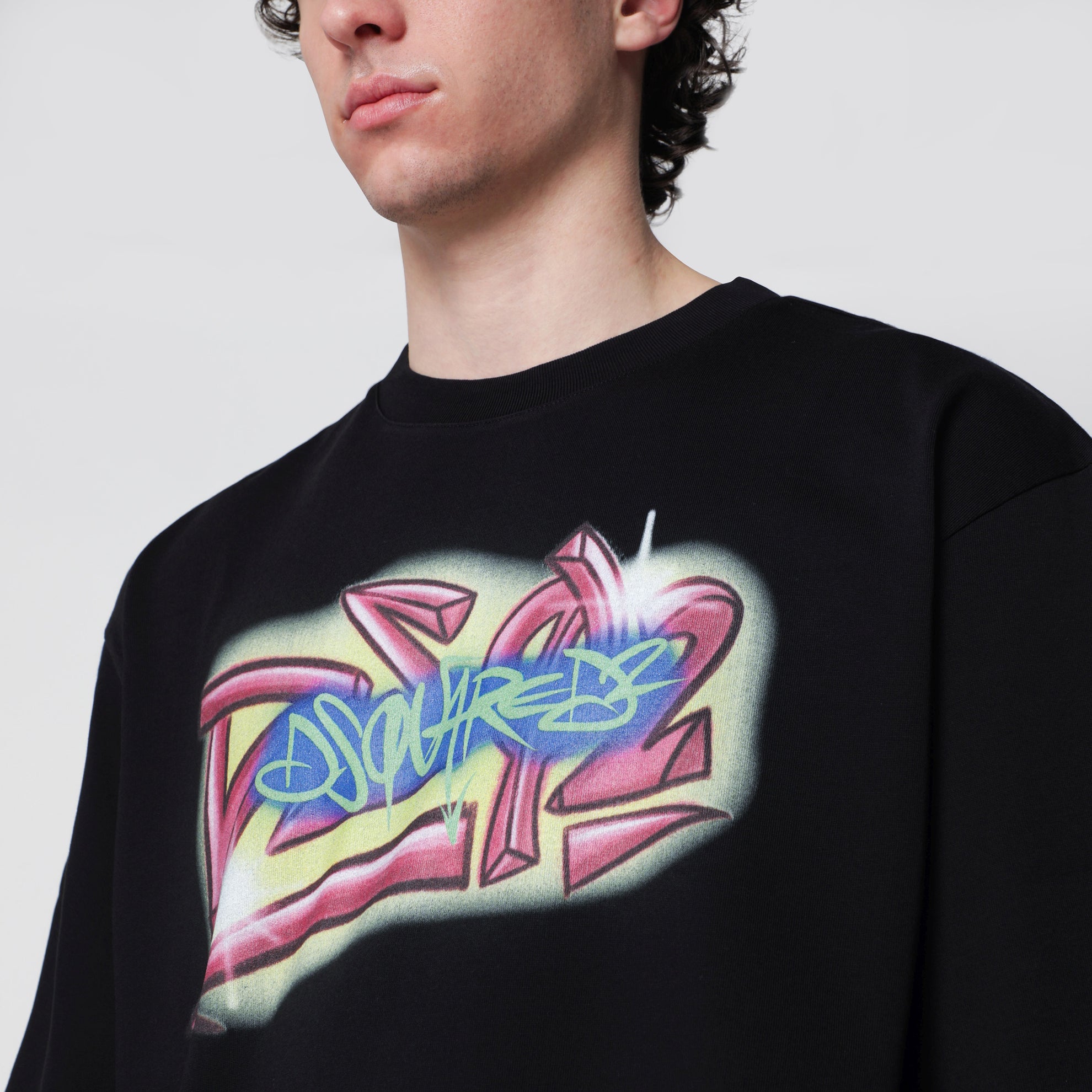Rebel Tags loose-fit cotton T-shirt in black