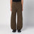 Weite militärgrüne Hose mit Used-Details