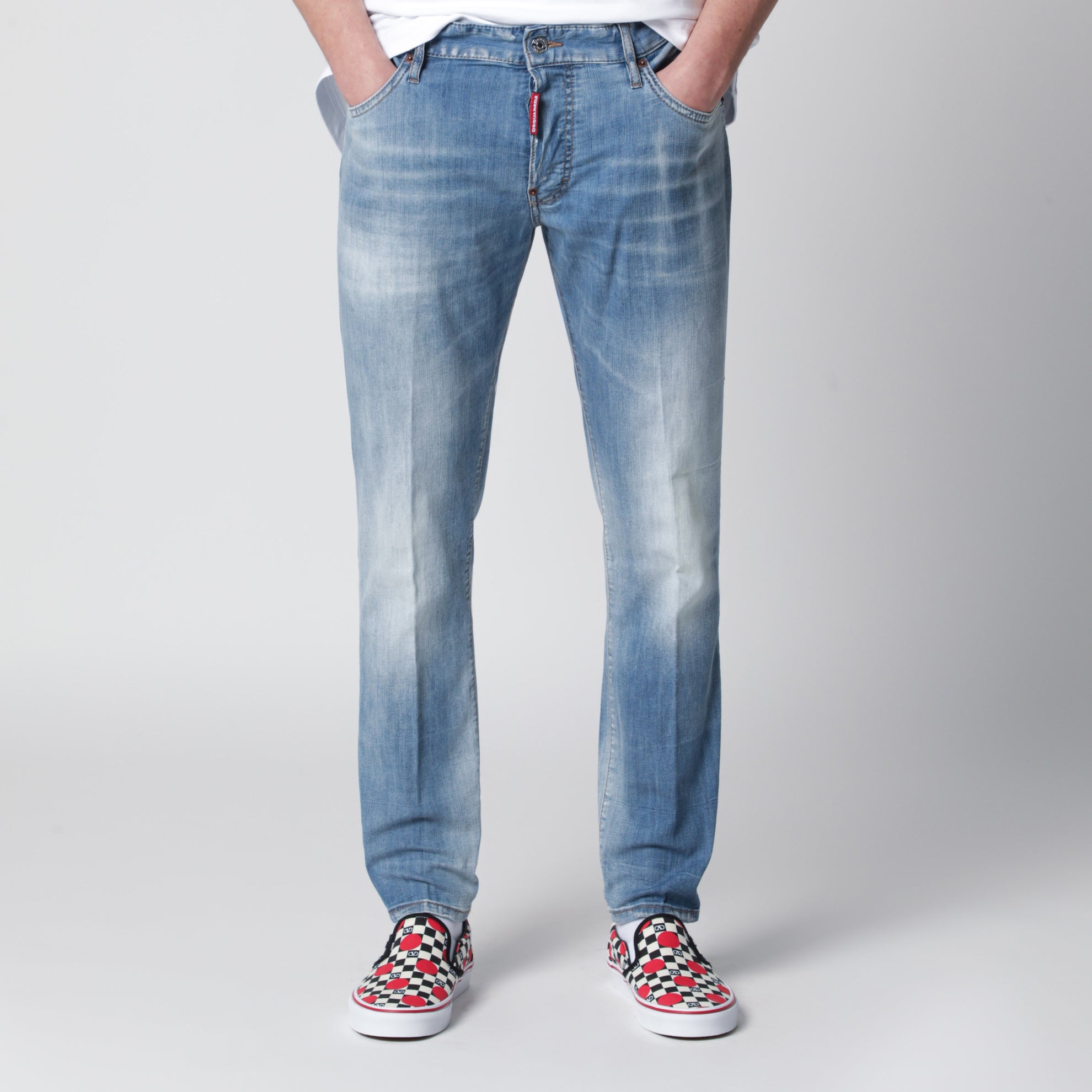 Jean Skater en denim de coton stretch bleu clair