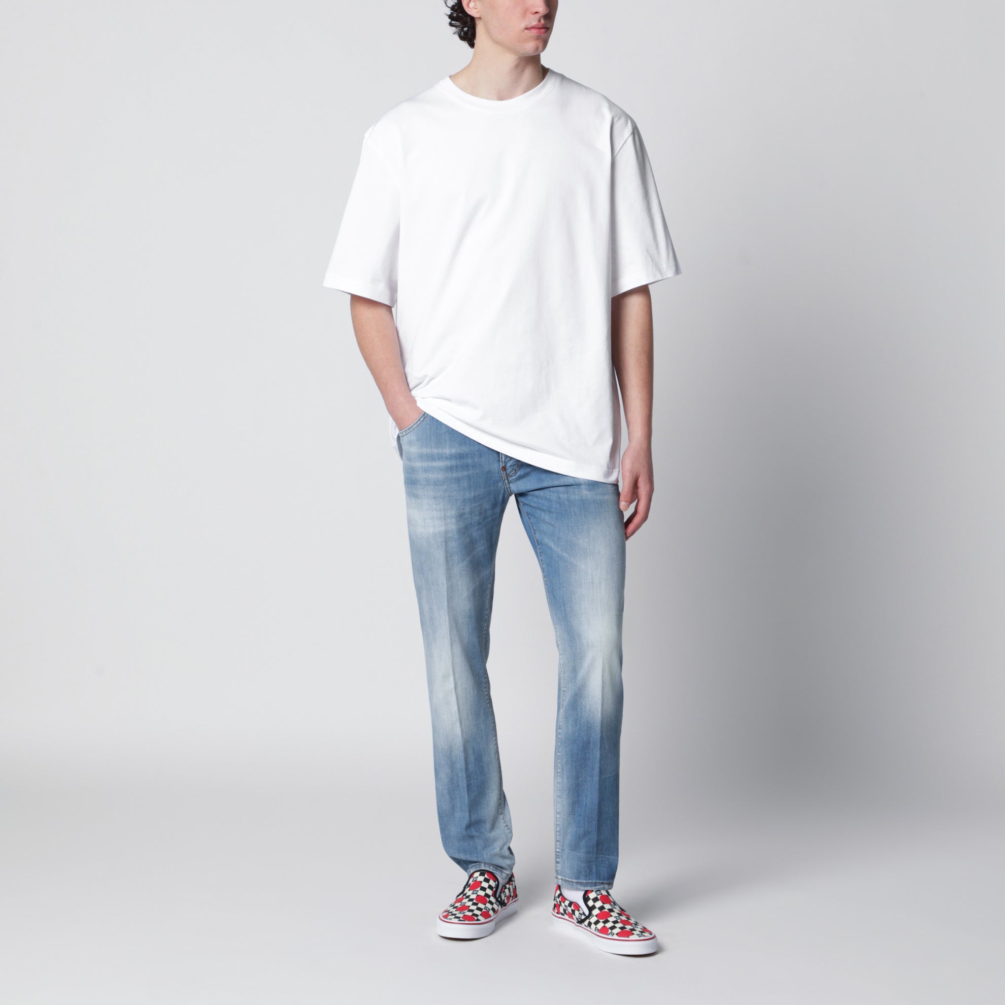 Jean Skater en denim de coton stretch bleu clair