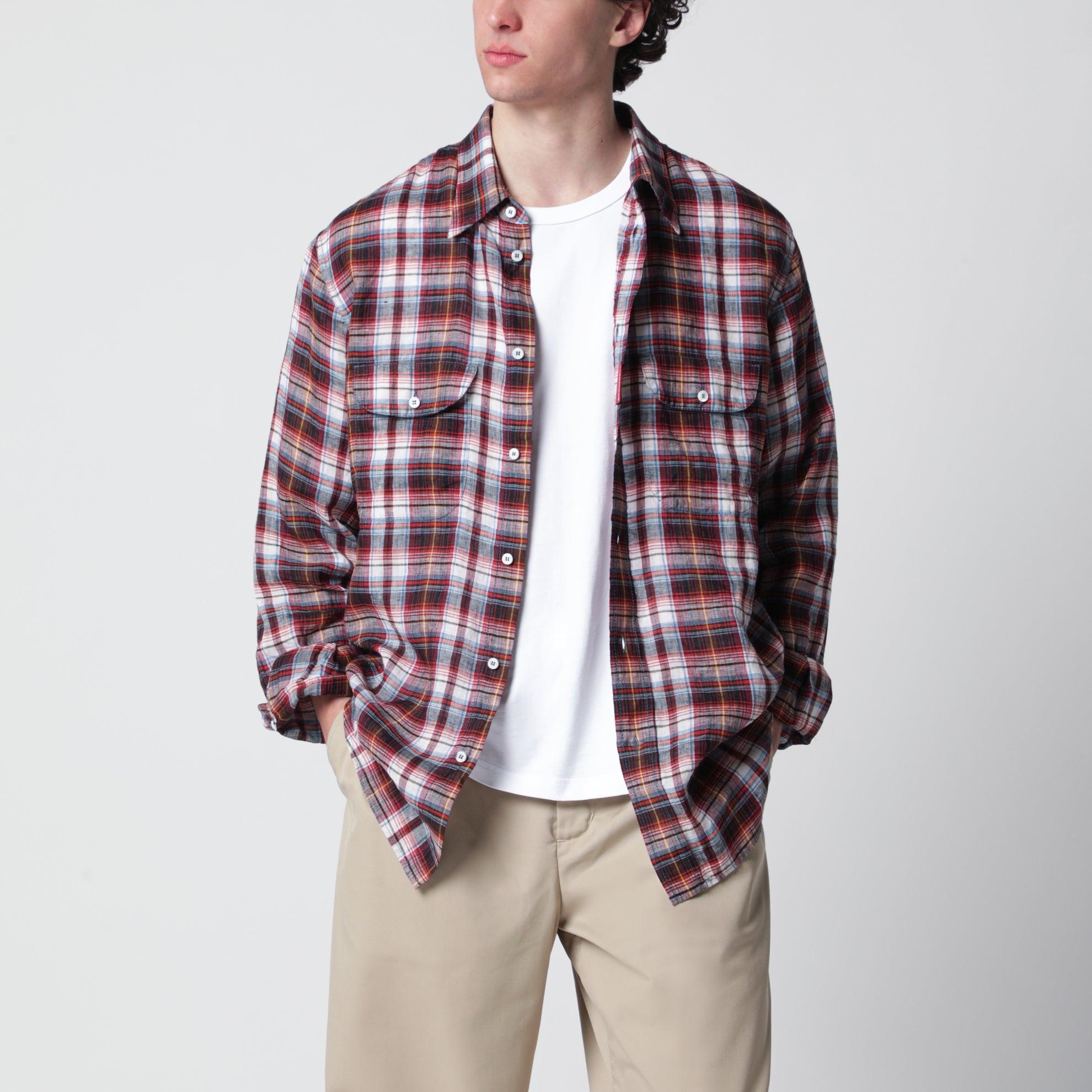 Long-sleeve plaid shirt