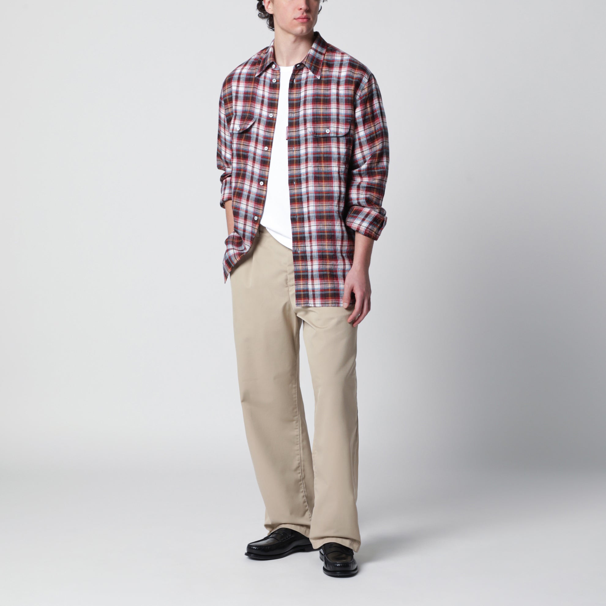 Long-sleeve plaid shirt