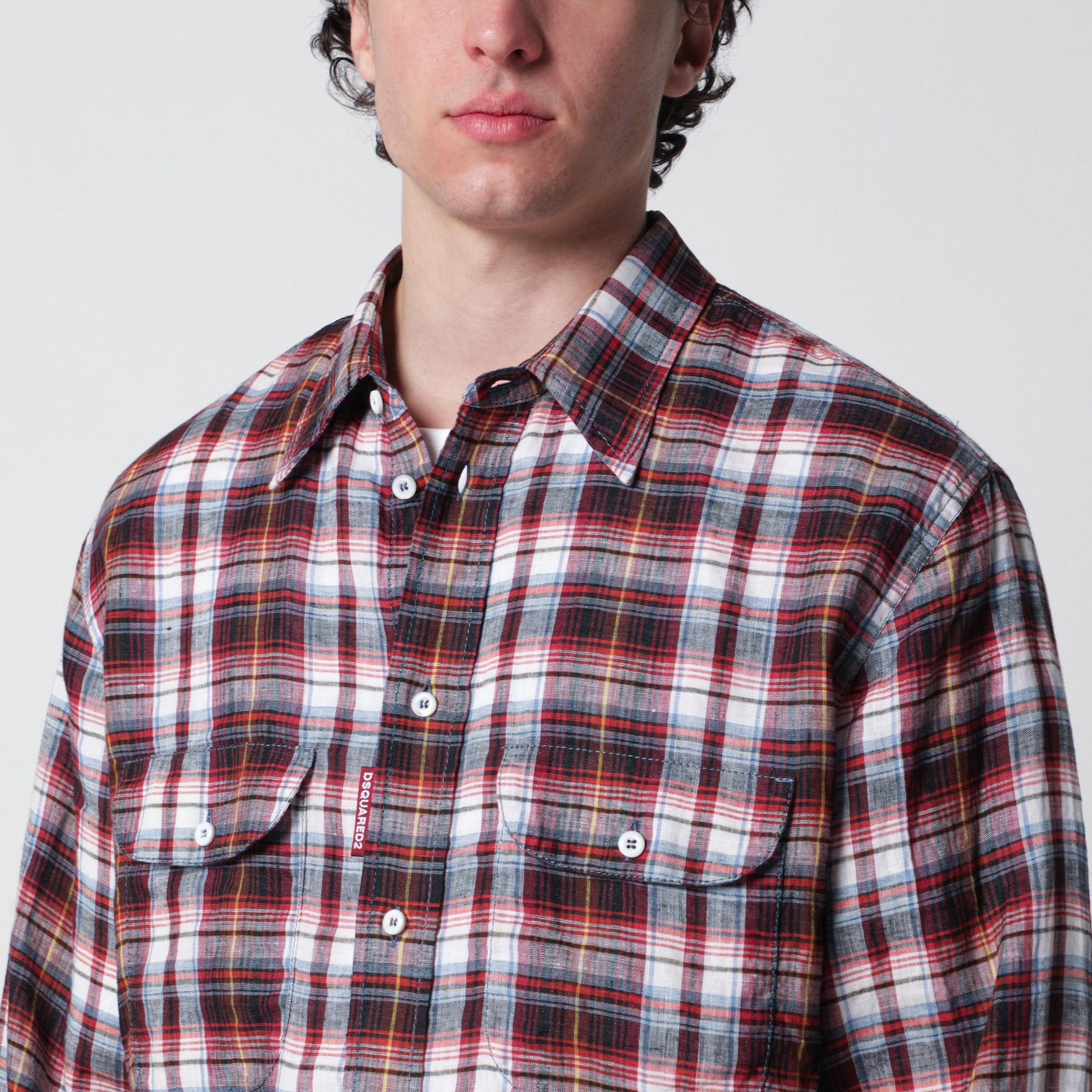 Long-sleeve plaid shirt
