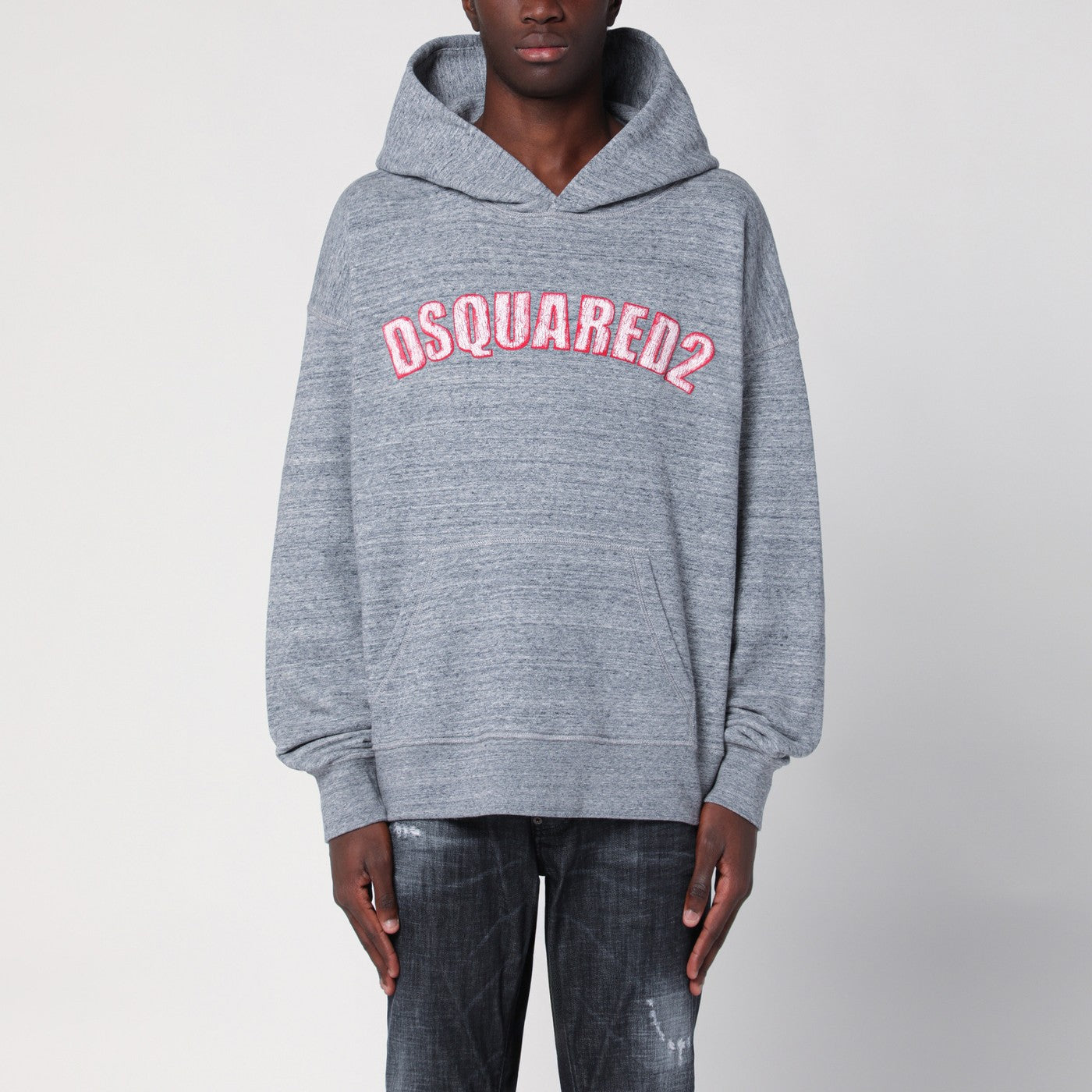 Grauer Hoodie aus Baumwolle mit Logo