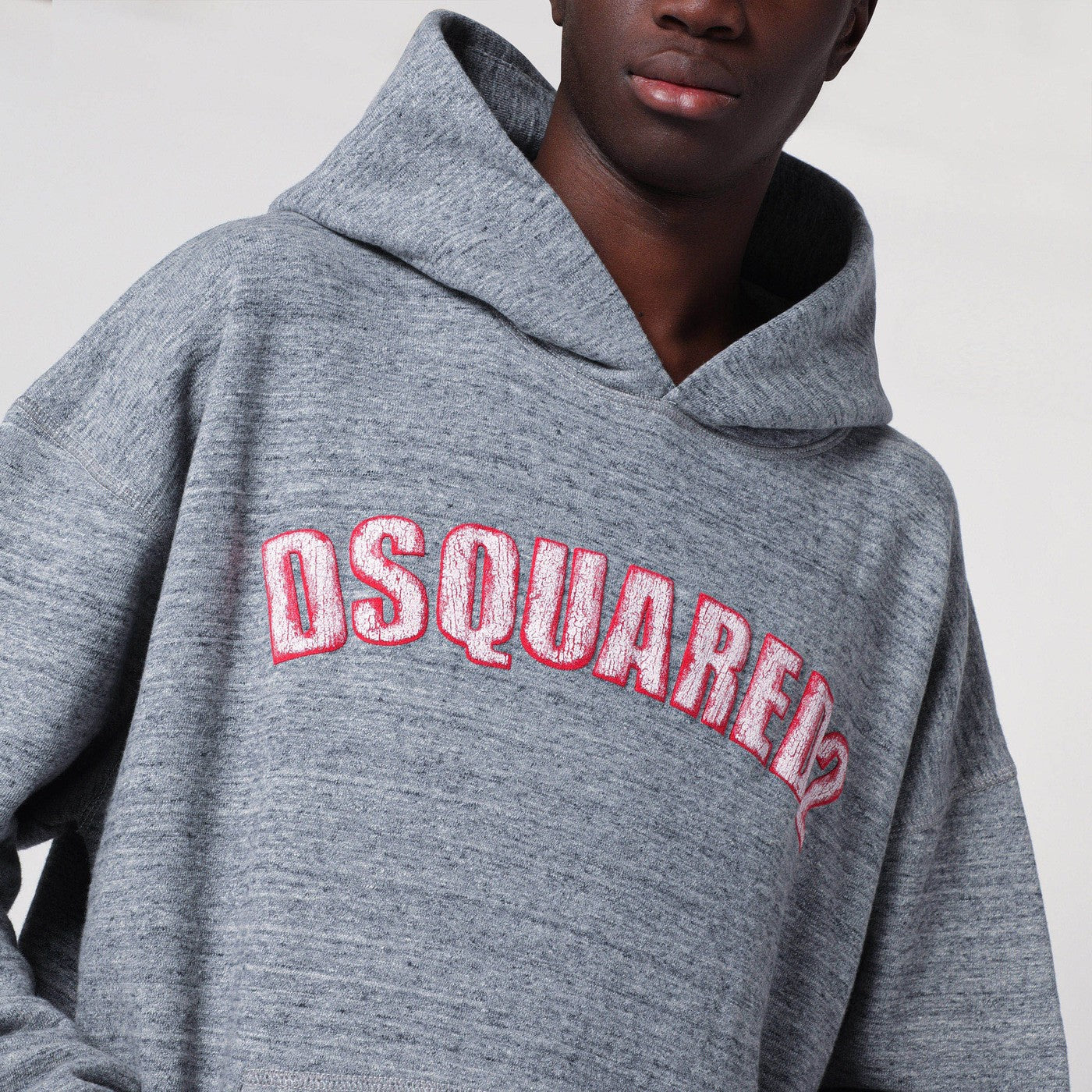 Grauer Hoodie aus Baumwolle mit Logo