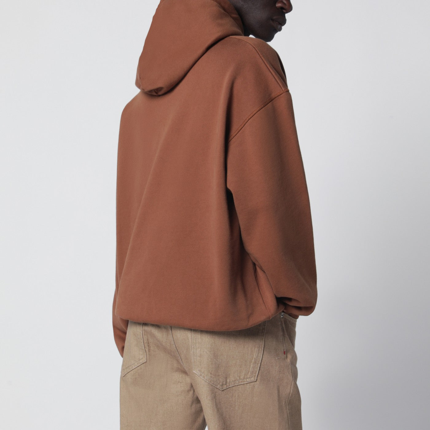 Felpa Relaxed-Fit marrone con logo