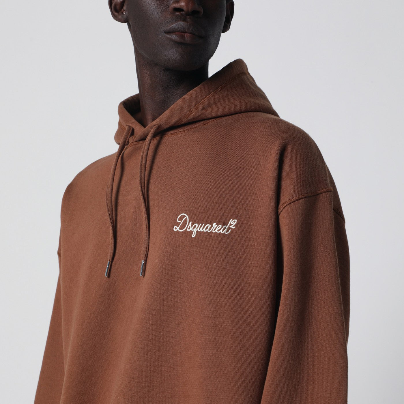 Felpa Relaxed-Fit marrone con logo