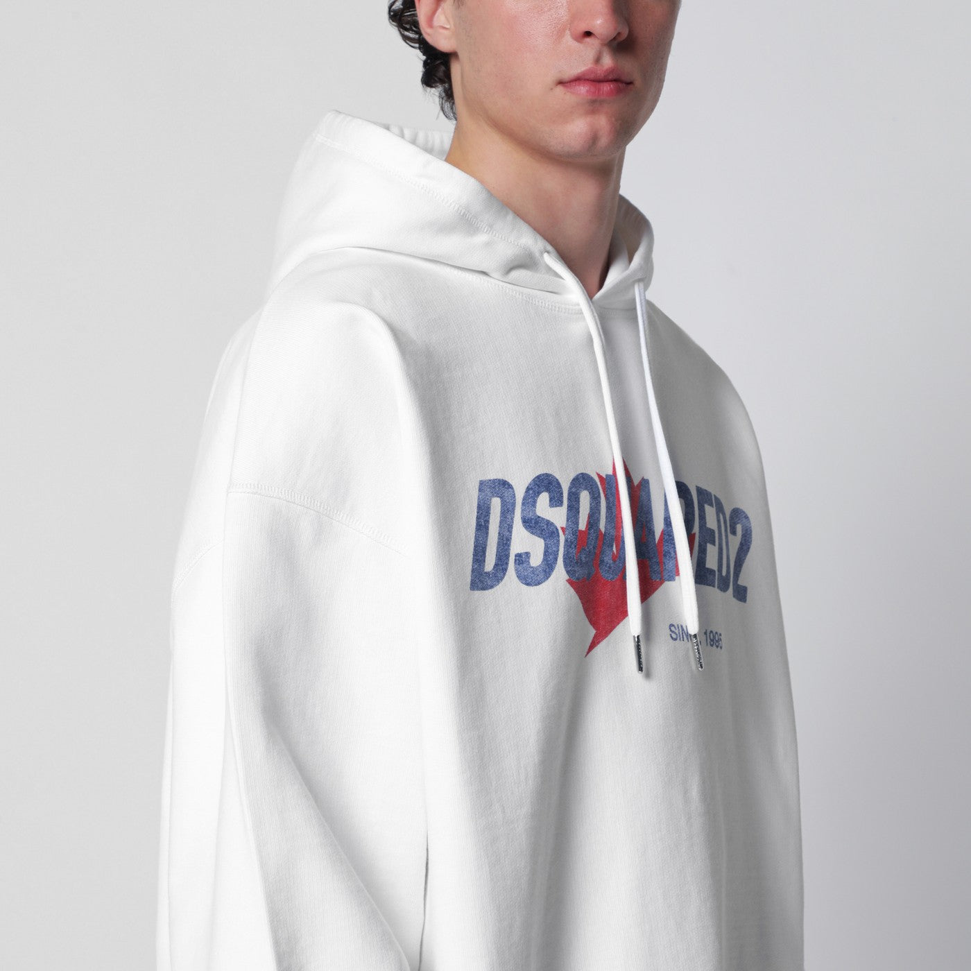 Weißes Relaxed-Fit Sweatshirt mit Logo-Print
