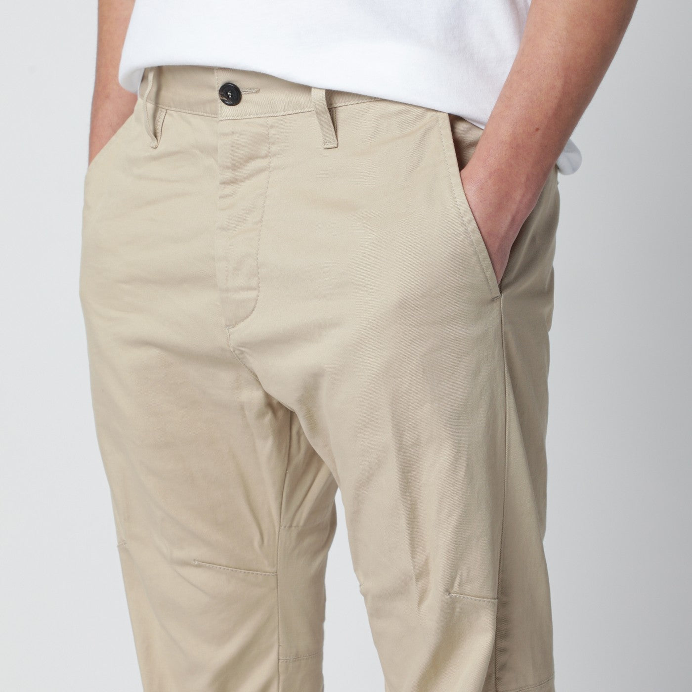 Pantalon beige en coton mélangé